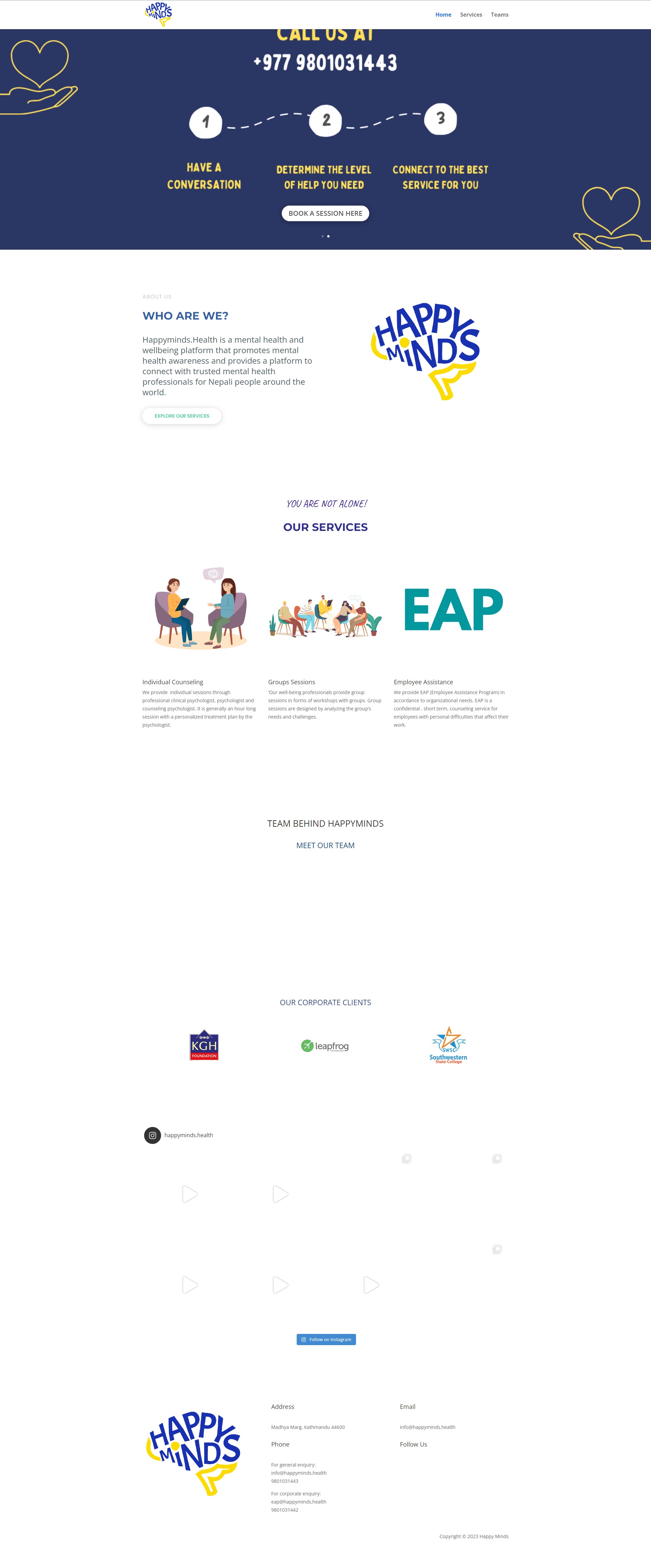 Old Homepage - Happy Minds