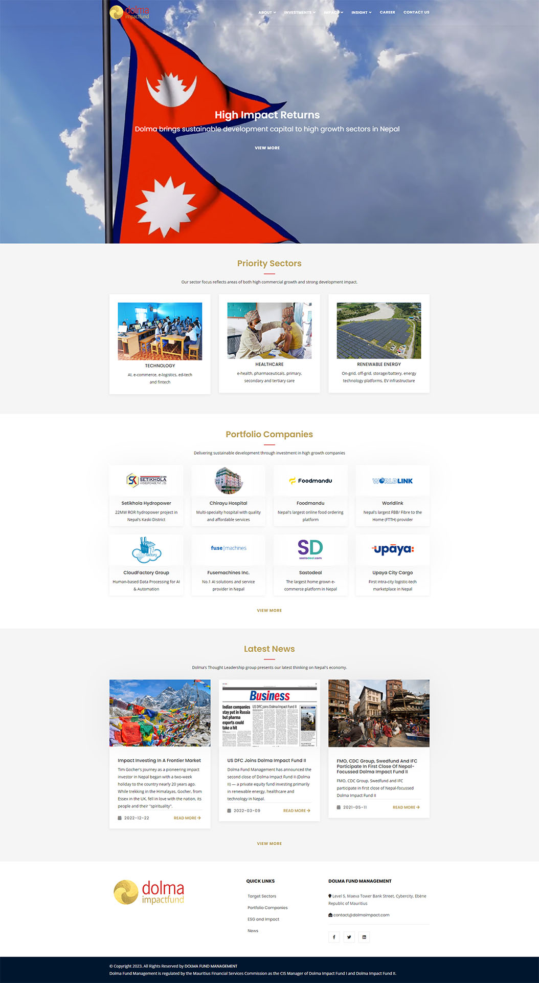 Landing Page - Dolma Impact