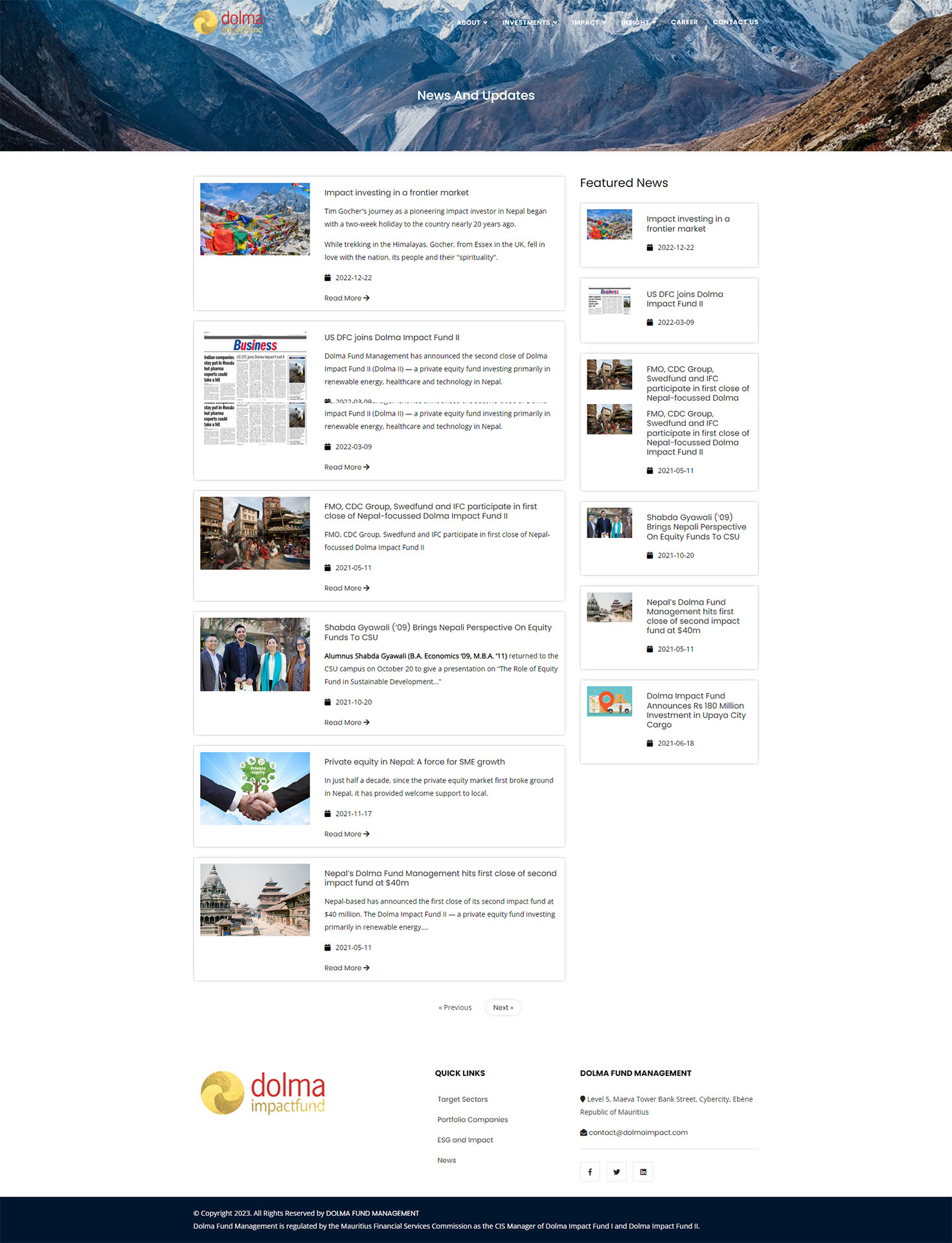 News Page - Dolma Impact
