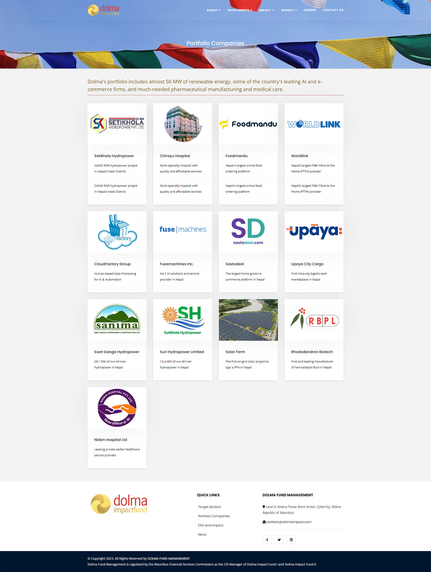 Portfolio Page - Dolma Impact