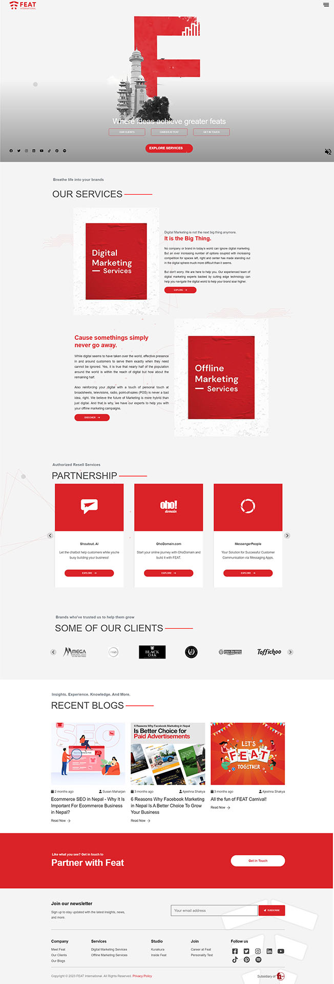 Homepage - Feat International