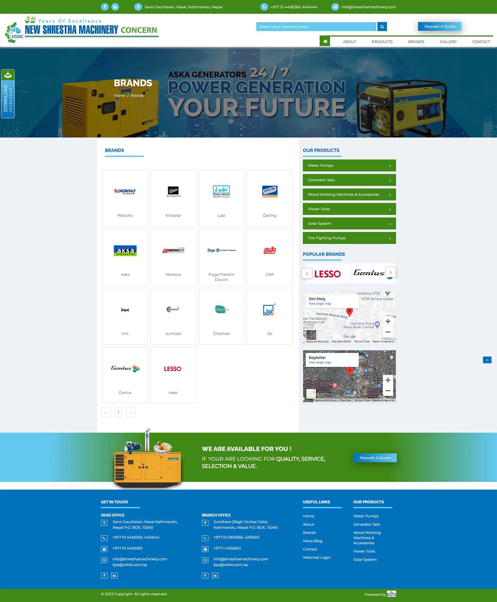 Brands Page - New Shrestha Machinery Concern