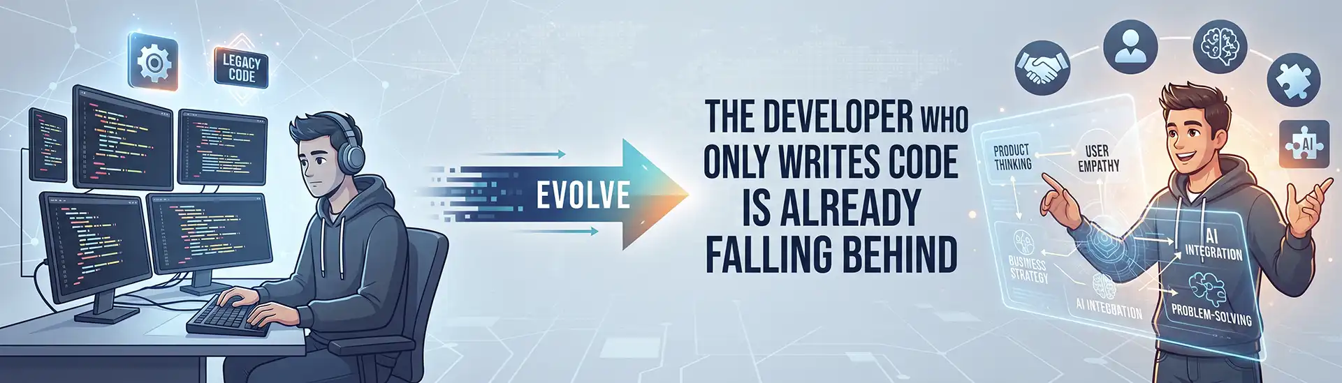 The Developer Who Only Writes Code Is Already Falling Behind - Banner Image