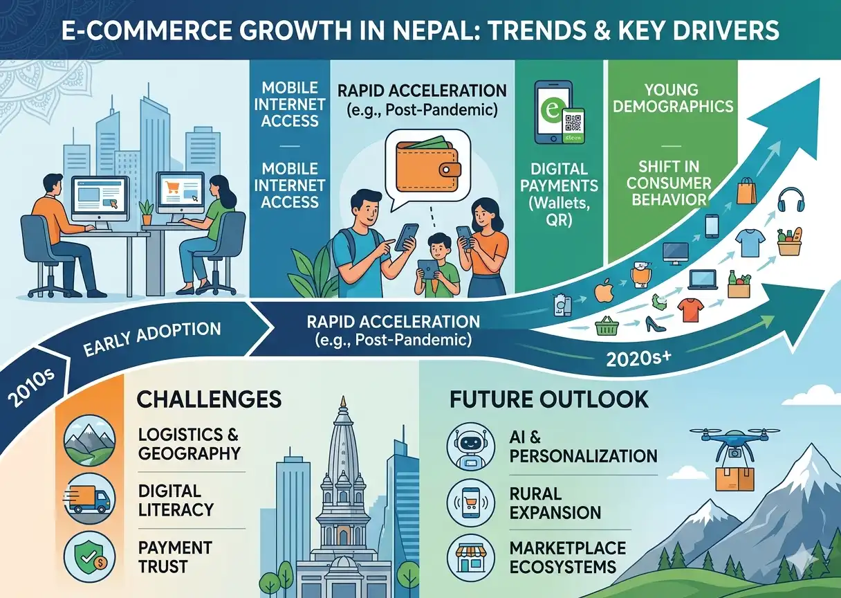 Adoption and Growth of E-Commerce in the Nepali Market - Featured Image
