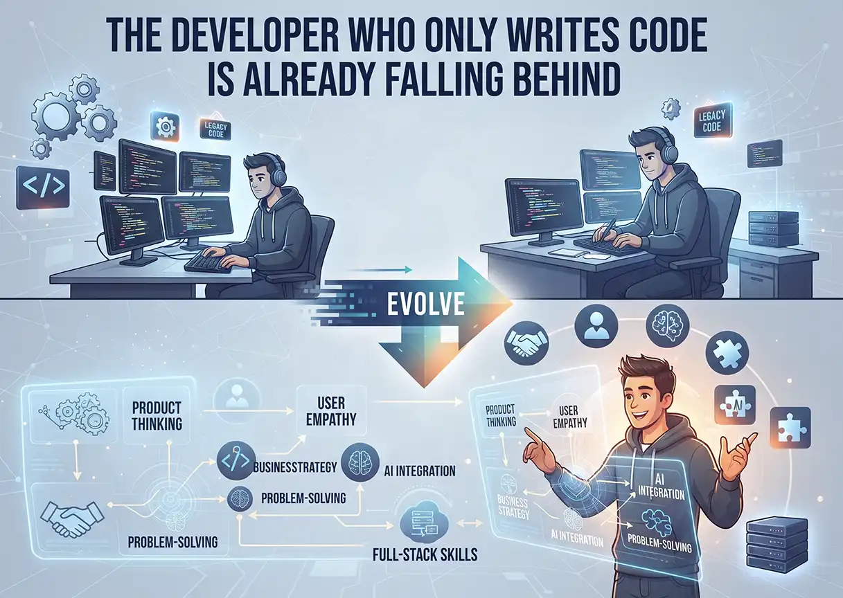 The Developer Who Only Writes Code Is Already Falling Behind - Featured Image