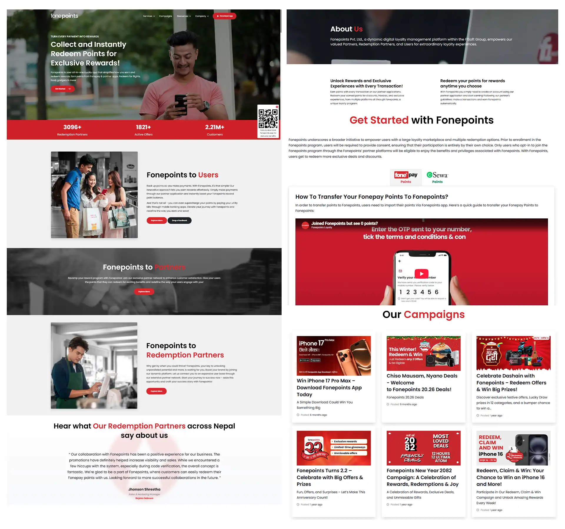 Fonepoints - Loyalty & Rewards Platform Website Development - Featured Image